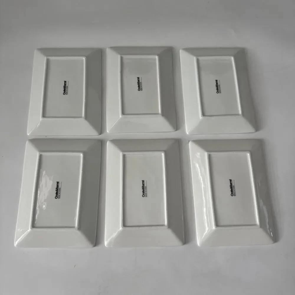 Crate & Barrel Vegetable Seed Packet Appetizer Plates Set of 6 Farmhouse